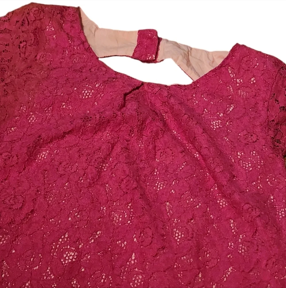 💖 Fuchsia Lace Dress – Girls 8